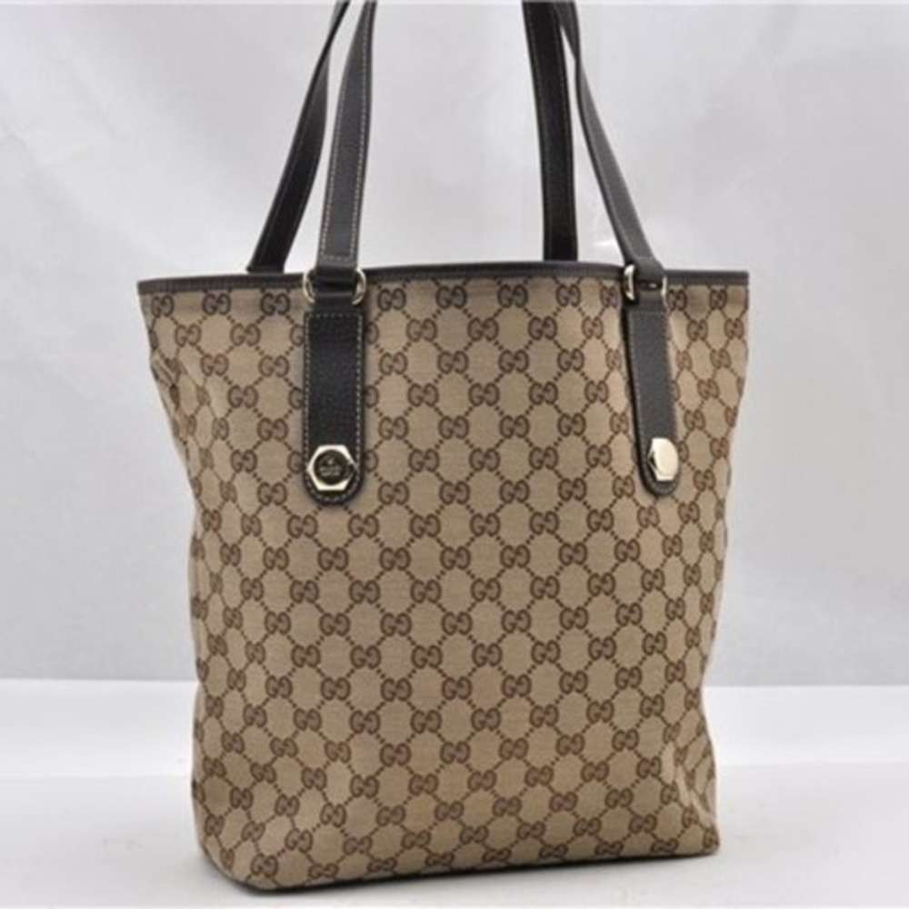Gucci Pre-Owned Monogram Charmy Brown Leather Tote